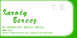 karoly berecz business card